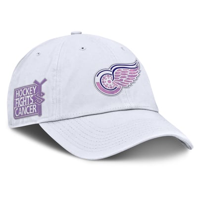  Detroit Red Wings Fanatics Authentic Pro Hockey Fights Cancer Adjustable Hat - White